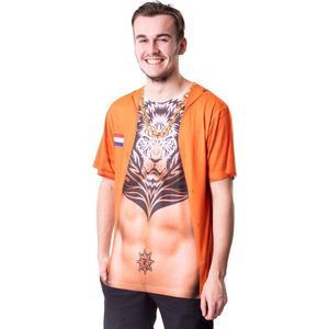 Folat T-shirt Hollandse Leeuw Heren Polyester Oranje Maat M/l