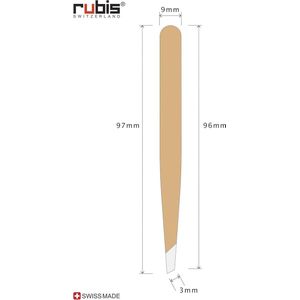 Schuine Elegance pincet goud met gatendesign - wenkbrauwpincet van verguld metaal
