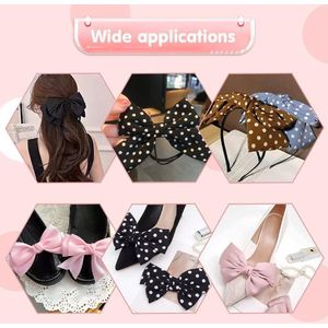 TheLau - Boog Schoen Clips in 2 Kleuren | Strik Schoen Gesp met Stippen | Verwijderbare Schoen Charms | Decoratieve Accessoires voor Vrouwelijke Hakken, Flats, en Pompen - Set van 4 | 1.3x5.3