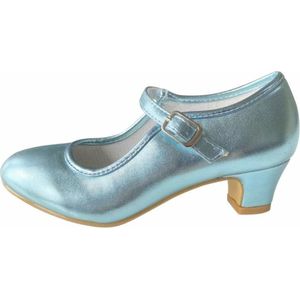 Elsa schoenen blauw Glamour - Spaanse Prinsessen schoenen - maat 25 (binnenmaat 16,5 cm) bij verkleed jurk communie kleding