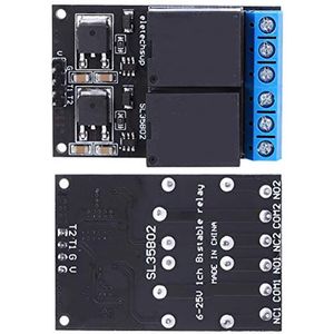 DC 12V 2-kanaals relaismodule, bistabiele zelfremmende MCU-module met lage pulstriggerkaart
