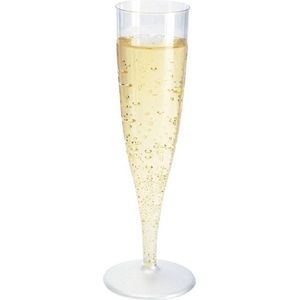 Wegwerp champagne glazen 6 stuks - 100ml - Herbruikbaar plastic