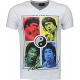 Bruce Lee Ying Yang - T-shirt - Wit