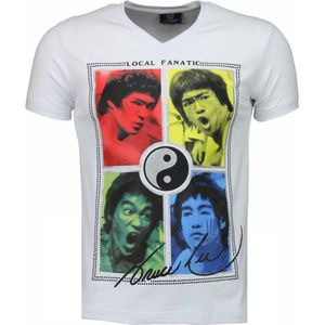 Bruce Lee Ying Yang - T-shirt - Wit