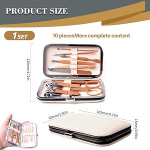 10-delige Manicure en Pedicure Set van Roestvrij Staal met Opbergcase - Professioneel Gereedschap voor Persoonlijke Verzorging
