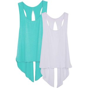 Dames Sporttop met Open Rug - Yoga Tank Tops en Hardloopshirts - 2-Pack