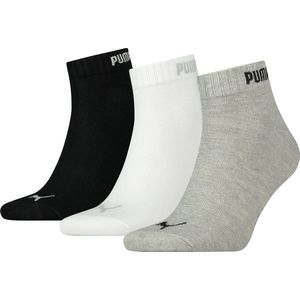 PUMA - Sportsokken Heren- Maat 47 - 49 cm - ( 3 - paar ) Quarter Sokken mannen sokken Multi