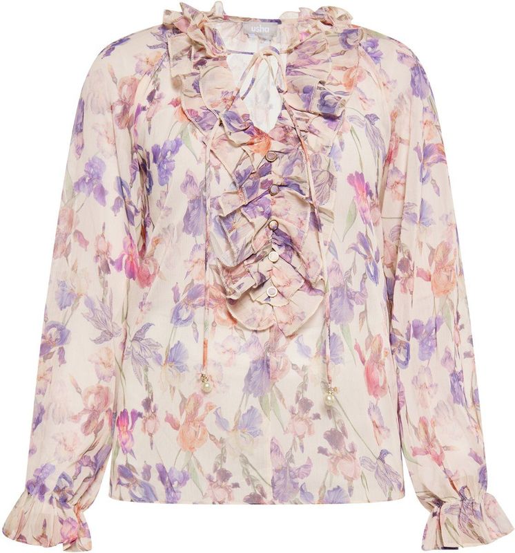 Usha Blouse  crème / donkerlila / pink / rosa