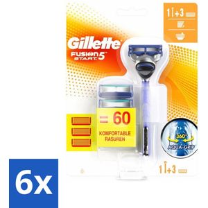 6 x Gillette Fusion 5 - Scheermesje - Ergonomisch ontwerp - 2 Extra Navulmesjes - Scheermesjes - Scheermes - Gillette Fusion5 - Scheermesjes Mannen - Gladde Scheerbeurt