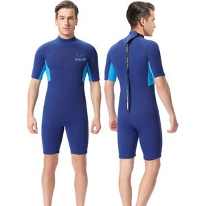Bovista Wetsuit Heren - Swimsuit - Shorty - Surfpak - Duikpak - Lange Mouw - Zwemsuit - Blauw - S