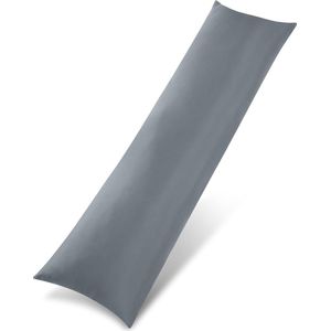 Zijslaapkussen, 40 x 145 cm, full-body kussen, lang zwangerschapskussen ter ondersteuning van het moederschap, lichaamskussen voor zijslapers (grijs)