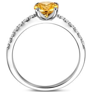 Gerhodineerd Zilver Ring Citrien En Met Zirkonia 1338431