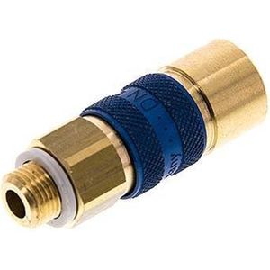 Messing DN 5 Blauw-Coded Luchtkoppeling Snelkoppeling G 1/8 inch Buitendraad - CLS5-M-B-BLU-CD-018