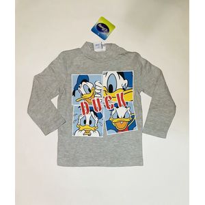 Disney Donald Duck Shirt - Lange Mouw - Grijs - Maat 98