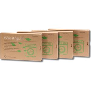 Wasstrips Geurloos - 128 sheets/wasjes - wasmiddel voor alle wasmachines - wasmiddeldoekjes voor alle kleuren was - voor koud en warm wassen - plastic vrij en CO2 neutraal