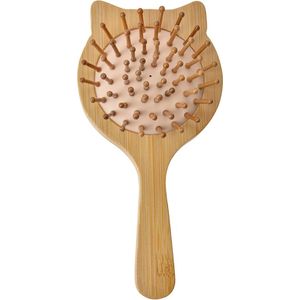 Clayre & Eef Haarborstel 16x8x3 cm Bruin Beige Hout Kat