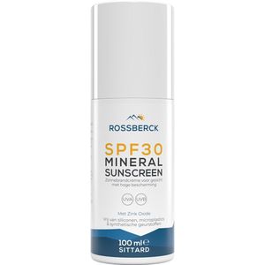 Rossberck Zonnebrand Gezicht SPF30 - Zonnebrandcrème Mannen - Minerale Zonnefilter - Zonnecrème Gezicht - Sunscreen - 100 ml