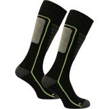 Norfolk Skisokken - Merino Wol Skisokken - Schokabsorptie - Naadloos - Zacht, Warm en Droog - Zwart - Maat 35-38 - Courchevel