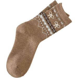 Herfst-/wintersokken - 2 paar - Kerstsokken - Met strikpatroon - Dikke, warme herfst-/wintersokken - Sokken - Kerst slouch sokken - Voeg toe aan de kerstsfeer - Geschikt als cadeau of persoonlijk gebruik