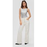 Stretchbroeken - Colored Denim - High Waist - Wide Leg - Effen