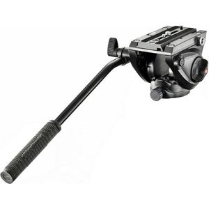 Lightweight Fluid Video Head with Flat Base Sliding Plate for Rapid Camera Connection Supports Multiple Tripods - MVH500AH by Manfrotto