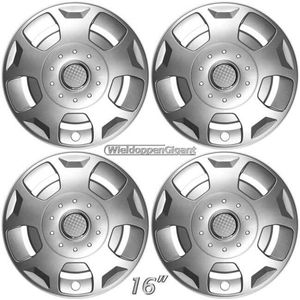 Wieldoppen set 16"" passend voor FORD TRANSIT 2006-2014 zilver + chroom ring. Set a 4 stuks ( 0404)