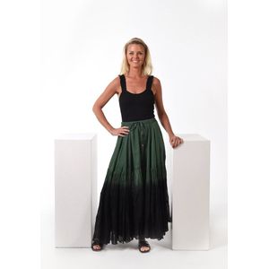 Donne del Sole - Rok Lola - Zwart/Groen - Strandrok - Maxirok