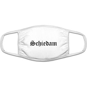 Schiedam mondkapje | gezichtsmasker | bescherming | bedrukt | logo | Wit mondmasker van katoen, uitwasbaar & herbruikbaar. Geschikt voor OV