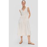 s.Oliver BLACK LABEL - Midi-jurk - Beige - Mouwloos - V-hals