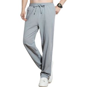 Nivard Linnen Broek Heren - Zomerbroek - Volwassenen - Lange Broek - Pantalon - Strandbroek - Zomer - Ibiza Stijl - Grijs - Maat S