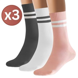 RENALUX - Antislip Sokken Dames - Anti Slip Sokken - Antislipsokken - Huissokken - Set van Maarliefst 3 Paar - Wit, Roze, Zwart