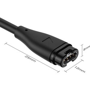 Case2go - Oplaadkabel compatibel met Garmin Fenix, Forerunner, Approach, Quatix, Vivoactive, Vivomove, Instinct, Venu - USB kabel - 2.0 meter - Zwart