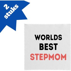 Akyol - worlds best stepmom brillendoekjes - Mama - de beste stiefmoeder - moeder cadeautjes - moederdag - verjaardagscadeau - verjaardag - cadeau - geschenk - kado - gift - moeder artikelen - 17,8 bij 17,8 cm - 2 stuks