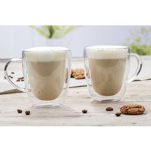 Set van 4x dubbelwandige koffieglazen / cappuccino glazen 270 ml - Dubbelwandige glazen voor cappuccino