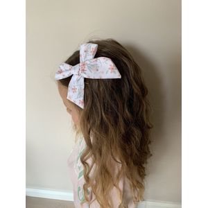 Haarspeldje met strik - coral bloom