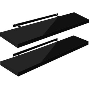 Rootz Set van 2 wandplanken - zwevende planken - displayranden - duurzaam, hoge capaciteit, eenvoudige installatie - 110 cm x 22,9 cm x 3,8 cm