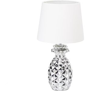 Relaxdays tafellamp ananas - zilver - met stroomkabel - lamp - sierlamp - designerlamp