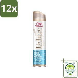 Wella – Deluxe Volume & Protection – Haarspray – 250 ml - Voordeelverpakking - 12 stuks - Haarspray - Volume