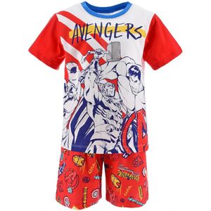 Marvel Avengers - Shortama - Maat 116 - Pyjama met korte broek en t-shirt - Rood