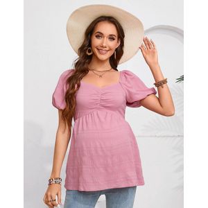 Zwangerschapsshirt Zomer Voedingsshirt Vrouwen Zwangerschapsshirt Korte Mouw Tops Zwangerschapstops Paars XXL