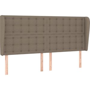 vidaXL - Hoofdbord - met - randen - 203x23x118/128 - cm - stof - taupe