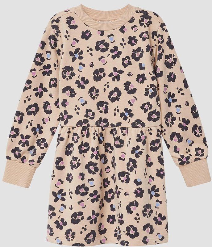 Jurk - Dierenprint - Sweatjurk - Katoenmix - Lange Mouwen