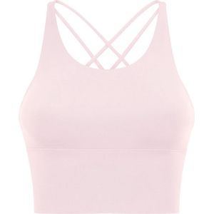 PureSquare - crop top - sportbh – Sport top – Sporttop - Pink – roos - maat L - vaste bh cups - fitness - sport – yoga