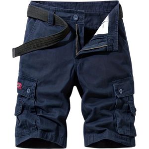 Nivard Korte Broek Heren - Cargobroek - Spijkerbroek - met Zakken - Volwassenen - Jongens - Shorts - Marineblauw - Maat L