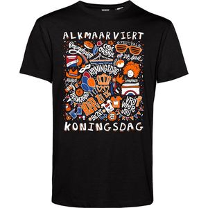 T-shirt Alkmaar Oranjekoorts | Zwart | maat XXXL