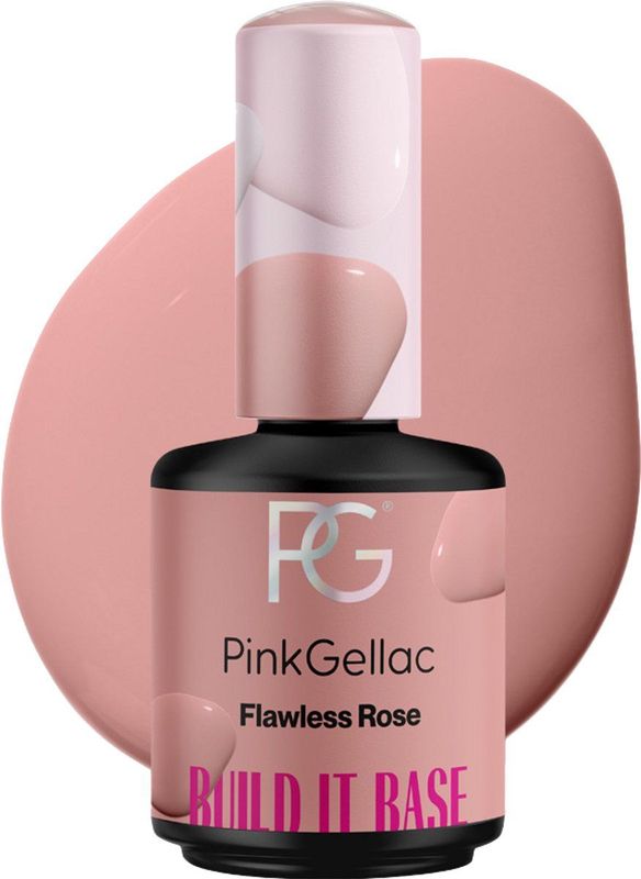Pink Gellac - Build it Base Flawless Rose - Gellak - Roze - 15 ml