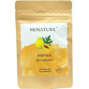 Papaya Capsules 60 stuks - 450mg Poeder van Carica Papaja Bladeren per Vegan Capsule - 100% Plantaardig