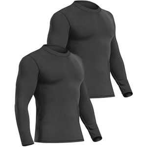 Thermisch ondergoed voor mannen - Lange mouwen, sneldrogend en fleece gevoerd