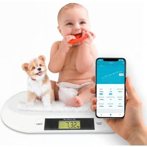 Silvergear - Slimme Baby Weegschaal XL - Digitaal - Tot 20 KG - Antislip