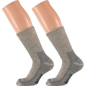 Set van 2x stuks extra warme grijze winter heren sokken maat 42/45